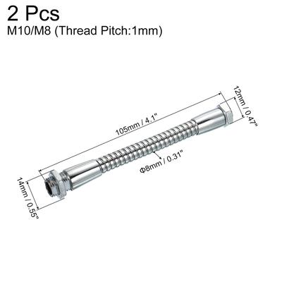 2Pcs Microphone Gooseneck, M10/M8 Thread Universal Hose Flexible Arm