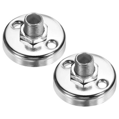 2 Pcs 0.71" Microphone Flange Mount, M10 Thread Screw Base for Mic Stands Podium - Silver Tone