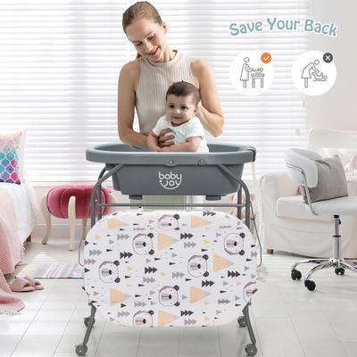 Babyjoy Changing Table with Bathtub Folding Portable Diaper Station - See Details