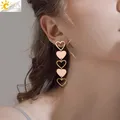 CSAlbanGold-Boucles d'oreilles coréennes Love Coussins pour femmes Boucles d'oreilles longues