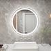 Orren Ellis Gaulrapp Frameless Rounded Anti Fog LED Lighted Dimmable Wall Mounted Bathroom Vanity Mirror | 20 H x 20 W x 1.2 D in | Wayfair