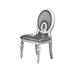 House of Hampton® Dugaid Solid Back Side Chair in Silver/Gray Faux Leather/Wood/Upholstered in Brown/Gray | 42 H x 23 W x 20 D in | Wayfair
