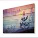 Millwood Pines Nature Sunrise Foggy Landscape - Traditional Wood Wall Art Décor - Natural Pine Wood in Blue/Brown | 12 H x 20 W x 1 D in | Wayfair