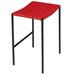 Williston Forge Bensonhurst Bar & Counter Stool Upholste/Leather/Metal/Genuine Leather in Red | 20 W x 16 D in | Wayfair