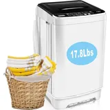 Qhomic Compact Washing Machine 17.8lbs Capacity 1.9 Cu.ft Portable Washer with LED Display and Faucet Adapter Fully Automatic Washing Machine with Timed Settings Perfect for Apartments Dorms Rv