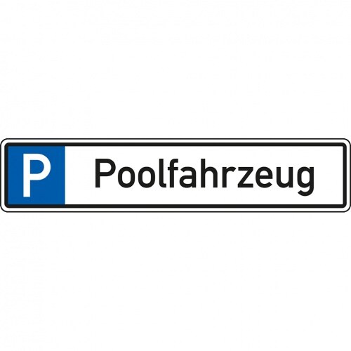 Schild I Parkplatzreservierungsschild Poolfahrzeug, mit Befestigunsset 1, 520x110mm Image
