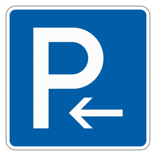 Schild I Verkehrszeichen Parkplatz links, Nr.314-10, Aluminium RA1, reflektierend, 600x600mm Image