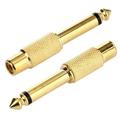 AMZER 3.5mm to 6.35mm headphone jack adaptor Male Socket to Female Jack Plug Audio AUX Stereo Gold Adapter 24K Gold Plated 6.35mm Male to 3.5mm Female