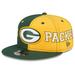 Men's New Era Green/Gold Green Bay Packers Team Split 9FIFTY Snapback Hat