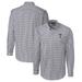 Men's Cutter & Buck Charcoal Georgia Tech Yellow Jackets Easy Care Stretch Gingham Long Sleeve Button-Down Shirt
