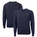 Men's Cutter & Buck Navy Auburn Tigers Lakemont Tri-Blend V-Neck Pullover Sweater