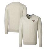 Men's Cutter & Buck Oatmeal Auburn Tigers Lakemont Tri-Blend V-Neck Pullover Sweater