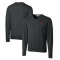 Men's Cutter & Buck Heather Charcoal Ole Miss Rebels Lakemont Tri-Blend V-Neck Pullover Sweater