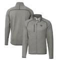 Men's Cutter & Buck Heather Gray Cincinnati Bearcats Mainsail Sweater-Knit Full-Zip Jacket