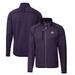 Men's Cutter & Buck Heather Purple TCU Horned Frogs Mainsail Sweater-Knit Full-Zip Jacket