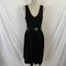 Burberry Dresses | New Burberry Fit Flare Dress Wool Cashmere Black Belted Us 10 $695 | Color: Black | Size: 10