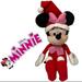 Disney Toys | Minnie Mouse Holiday Disney Christmas Minnie Mouse With Red Santa Hat Pink Bow | Color: Pink/Red | Size: Os