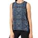 Athleta Tops | Athleta Women's Navy Blue Floral Tapestry Mixed Media Tank Top Shirt - Xs | Color: Blue | Size: Xs