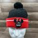 Disney Accessories | Love Minnie Disney Beanie Winter Hat Black Red One Size Pom Minnie Mouse | Color: Black/Red | Size: Os