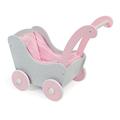 Bayer Chic 2000-425-91 - Holzpuppenwagen für Baby-Puppen bis 54 cm, Puppenwagen aus Holz, Puntos Grey