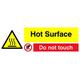 Schild mit Aufschrift "Hot Surface Do Not Touch", 300 x 100 mm, L31