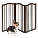 Maxmass Freestanding Pet Gate, 3/4 Panels Folding Dog Gates with 360° Rotating Hinges, Wooden Pet Barrier for Doorway Stairs (153 x 2 x 93cm)