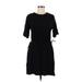 Old Navy Casual Dress - Mini Crew Neck Short sleeves: Black Print Dresses - Women's Size Medium