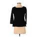 Talbots 3/4 Sleeve Blouse: Black Tops - Women's Size Small