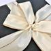 Antique White & Rose Gold Grosgrain Ribbon 1 1/2 inch 30 Yards 10 Yards Per Roll 3 Rolls | Double Face 1.5 Inch Premium Fabric Ribbon with Metal Trim | for Gifts Party Favors Baby Showers