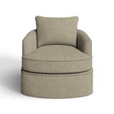 Barrel Chair - Birch Lane™ Mills 38" Wide Swivel Barrel Chair Wood/Polyester/Fabric in Brown | 35 H x 38 W x 39 D in | Wayfair