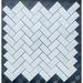 Mango Tile 1" x 2" Marble Herringbone Mosaic Wall & Floor Tile Marble in Gray/White | 2 H x 1 W in | Wayfair MG709