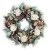 The Holiday Aisle® Winter Rose Pinecone, Polyfoam, PVC (Plastic), PE, Polyester Wreath Traditional Faux in Brown/Green/White | Wayfair