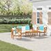 Mondovi 4 Piece Sofa Seating Group Wood/Natural Hardwoods in Brown/White Laurel Foundry Modern Farmhouse® | Outdoor Furniture | Wayfair