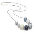 Collier Long en perles acryliques pour femmes chandail en perles de bois et pendentifs collier de