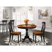 East West Furniture Mid Century Table Set- a Dining Table and Kitchen Dining Chairs - Black Finish(Seat Type & Pieces Option)