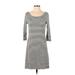 Banana Republic Casual Dress - Shift: Green Stripes Dresses - Women's Size Small