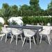 Amazonia Jackson 9- Piece Aluminium Grayey Table Outdoor Dining Set White