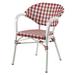 Furniture of America Tidez French Aluminum Patio Arm Chair in Red (Set of 4)