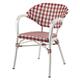 Furniture of America Tidez French Aluminum Patio Arm Chair in Red (Set of 4)