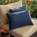Set of 2 Sunbrella Canvas Navy Blue and Canvas Macaw Green Outdoor Lumbar Pillow 20