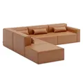 Gus Modern Mix Modular Leather 5 Piece Sectional Sofa - Left Facing - KSMOM5SE-VEGCOG-LF