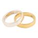 'Pair of One Gold-plated and One Sterling Silver Band Rings'