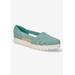 Wide Width Women's Bugsy Flat by Easy Street in Turquoise (Size 7 W)