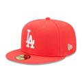 Men's New Era Red Los Angeles Dodgers Lava Highlighter Logo 59FIFTY Fitted Hat