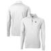 Men's Cutter & Buck White Michigan Wolverines Adapt Eco Knit Stretch Recycled Quarter-Zip Pullover Top