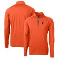 Men's Cutter & Buck Orange Virginia Cavaliers Vintage Adapt Eco Knit Stretch Recycled Quarter-Zip Pullover Top