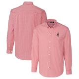 Men's Cutter & Buck Crimson Washington State Cougars Easy Care Stretch Gingham Long Sleeve Button-Down Shirt