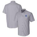 Men's Cutter & Buck Charcoal Air Force Falcons Vault Stretch Oxford Short Sleeve Button-Down Shirt