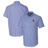 Men's Cutter & Buck Powder Blue Delaware Fightin' Hens Vault Stretch Oxford Short Sleeve Button-Down Shirt