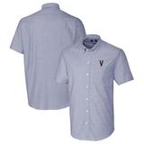 Men's Cutter & Buck Light Blue Virginia Cavaliers Vintage Vault Stretch Oxford Short Sleeve Button-Down Shirt
